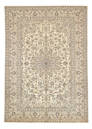 Persisk tæppe - Keshan - 345 x 239 cm - lys beige