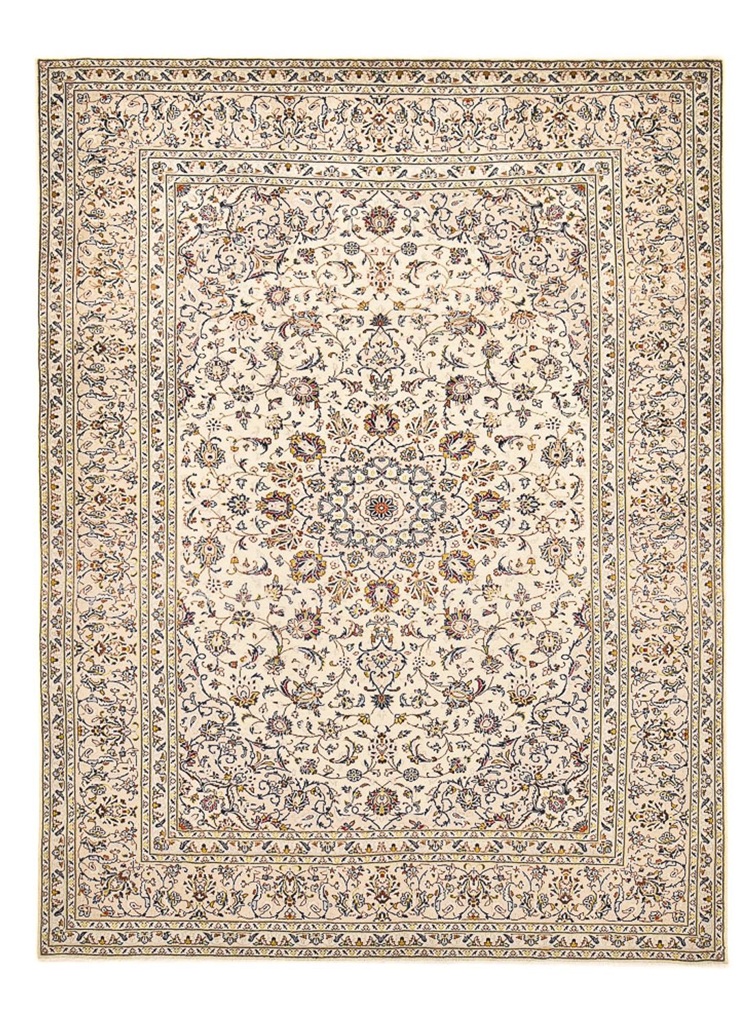 Persisk tæppe - Keshan - 342 x 245 cm - lys beige