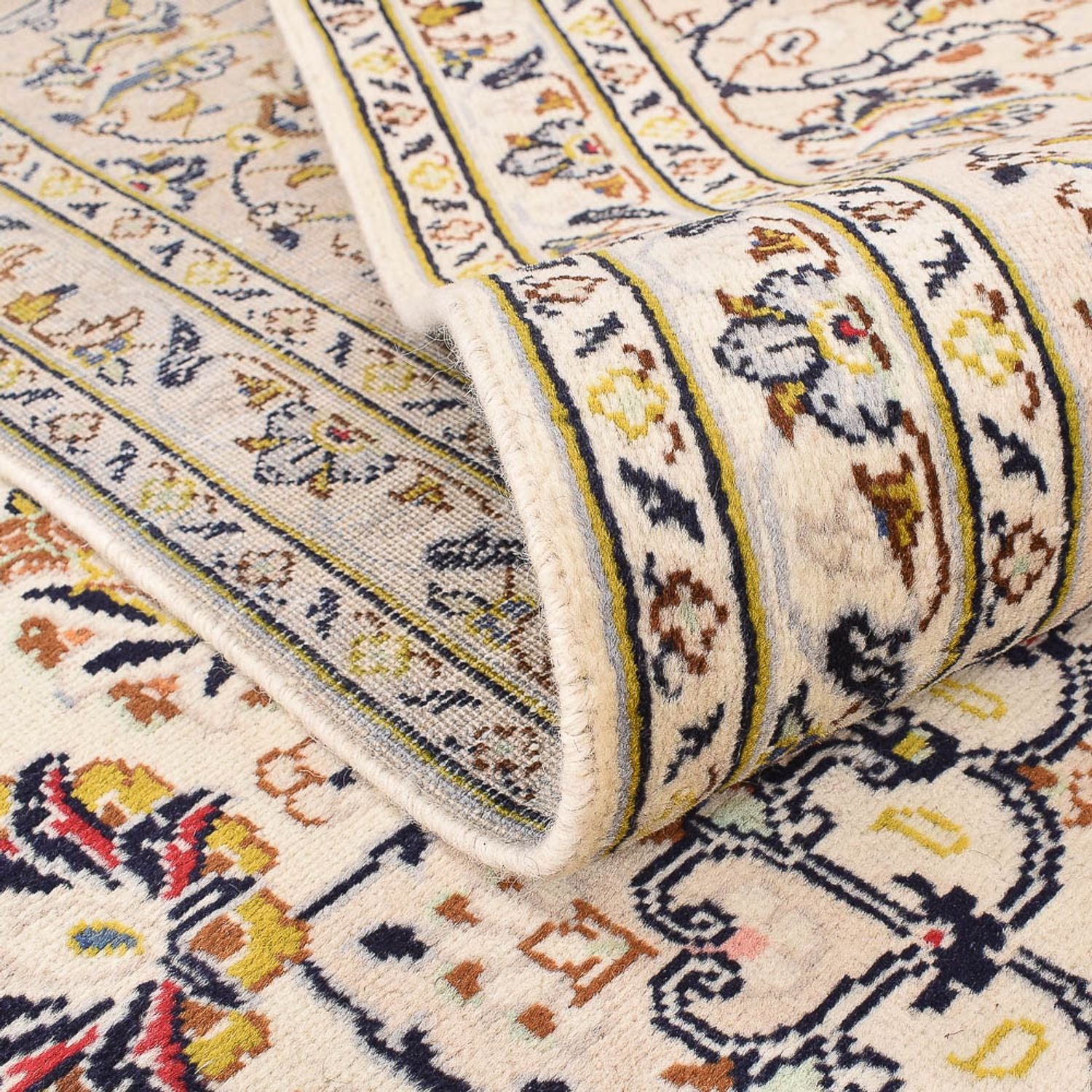 Persisk tæppe - Keshan - 342 x 245 cm - lys beige