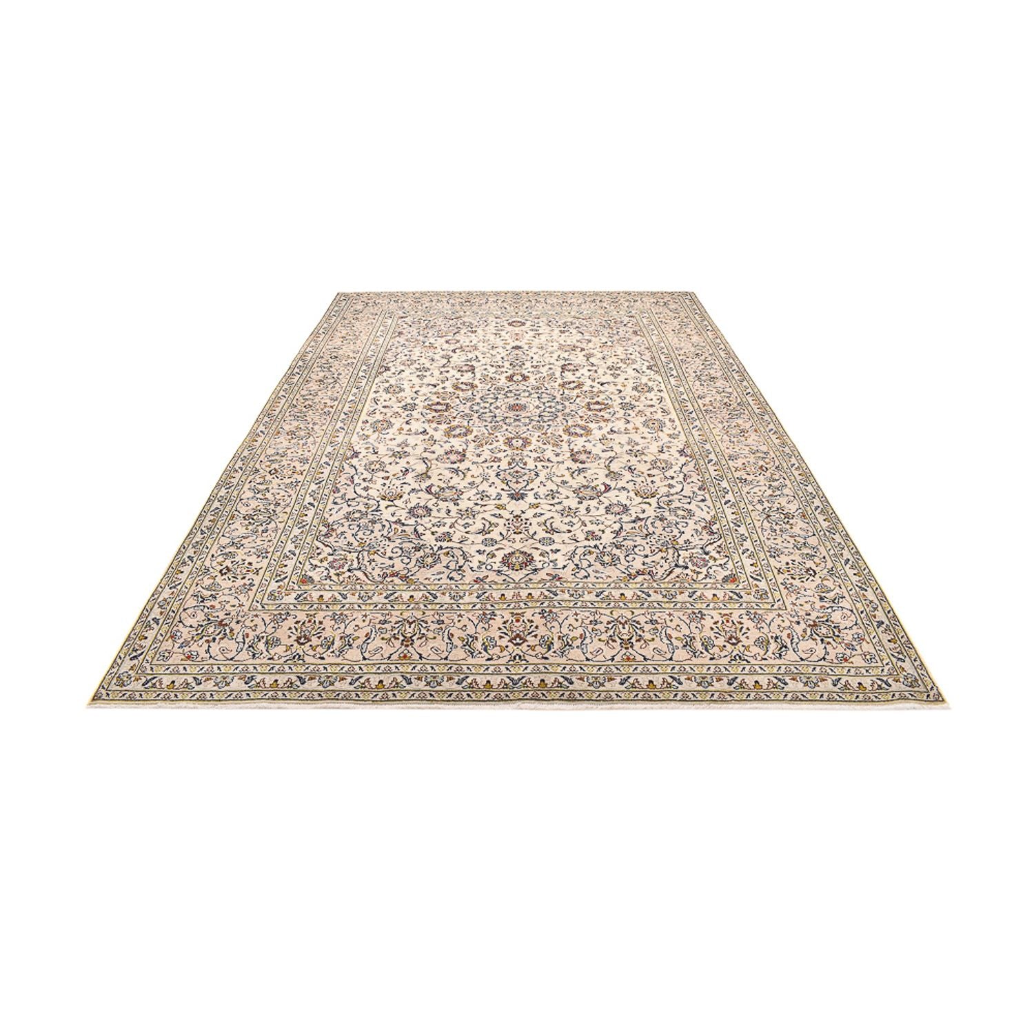 Persisk tæppe - Keshan - 342 x 245 cm - lys beige