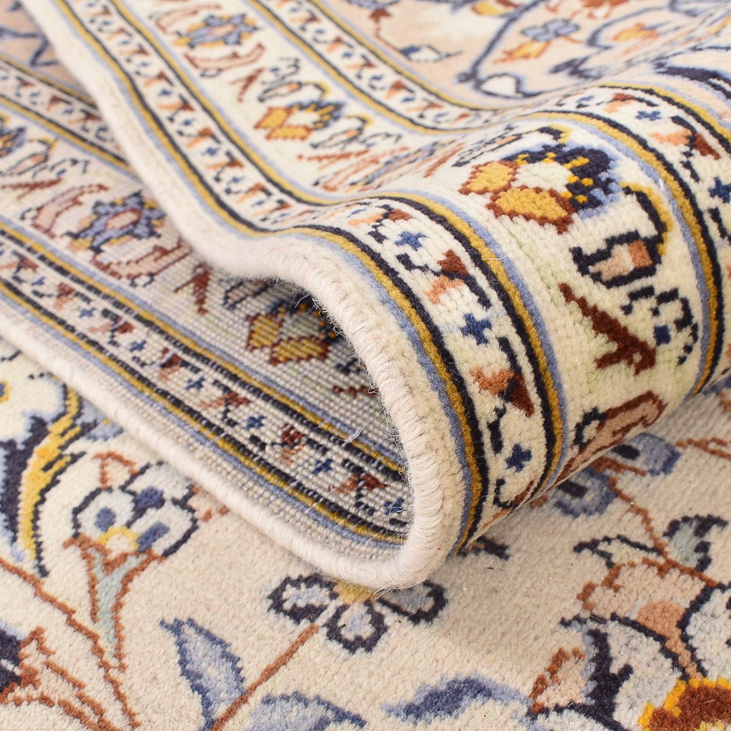 Persisk tæppe - Keshan - 380 x 271 cm - lys beige
