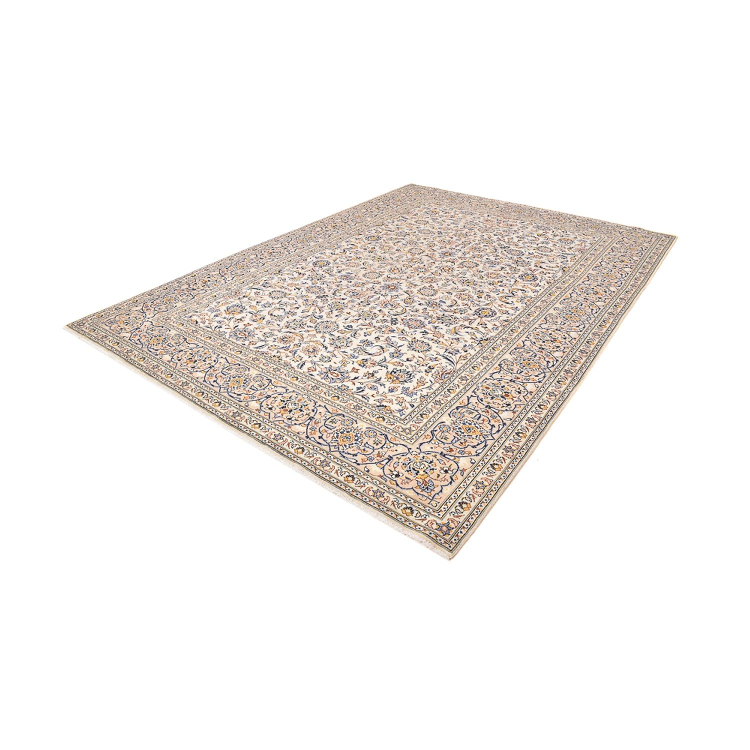Persisk tæppe - Keshan - 380 x 271 cm - lys beige