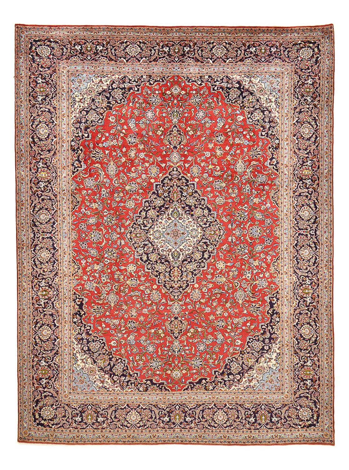 Persisk tæppe - Keshan - 426 x 311 cm - rød