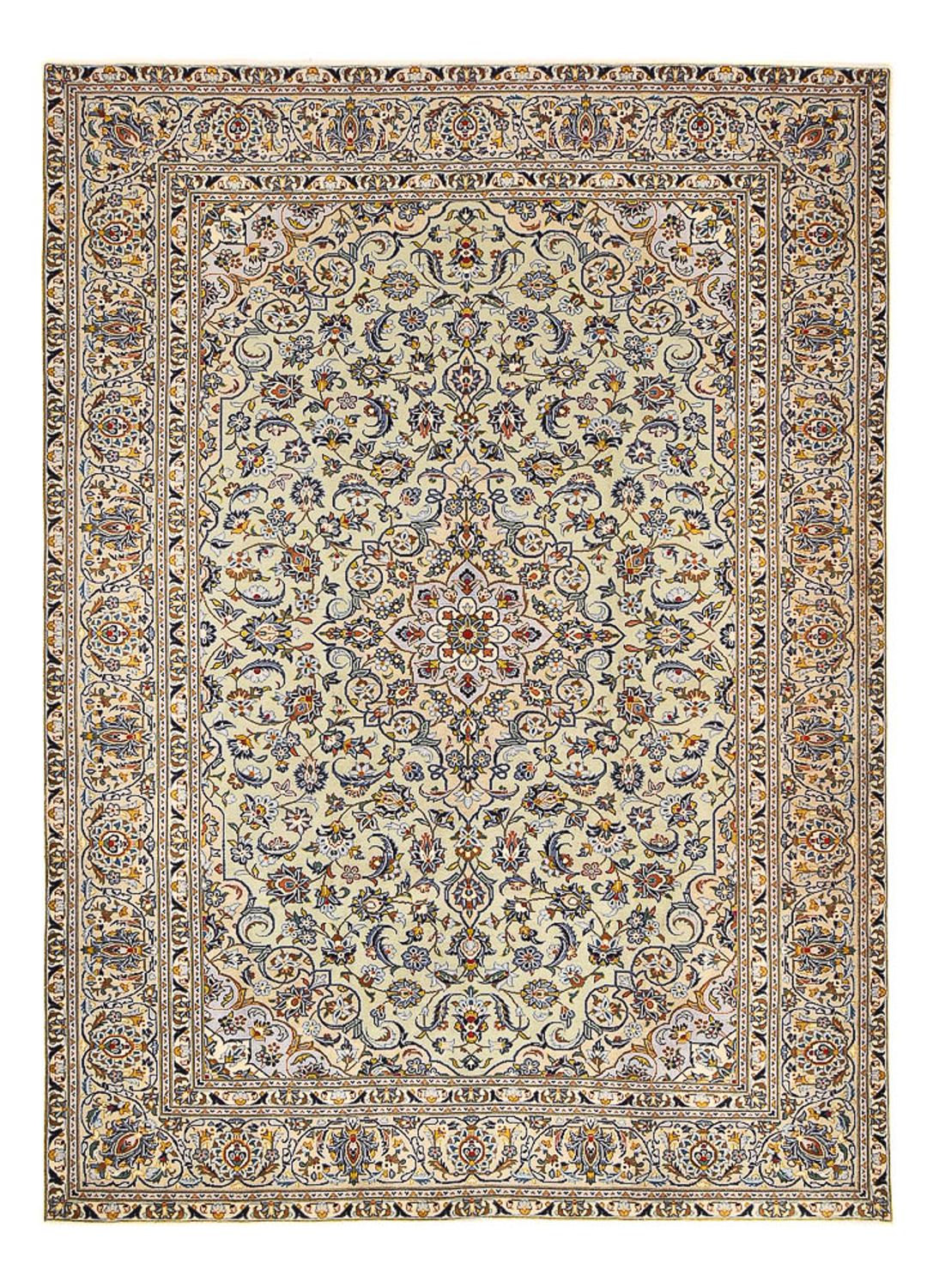 Persisk tæppe - Keshan - 350 x 249 cm - mørk beige