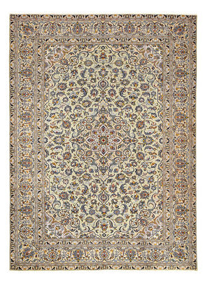 Persisk tæppe - Keshan - 350 x 249 cm - mørk beige