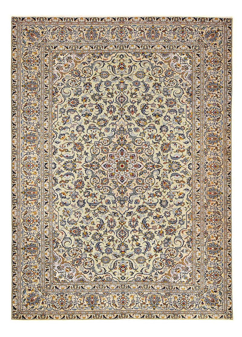 Persisk tæppe - Keshan - 350 x 249 cm - mørk beige