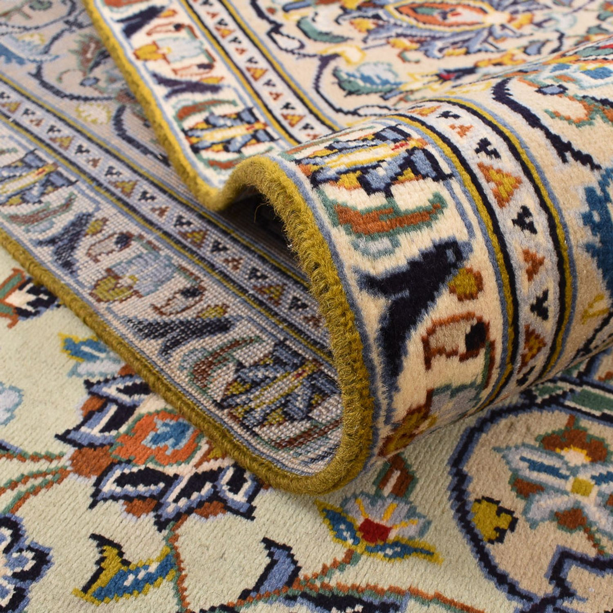 Persisk tæppe - Keshan - 350 x 249 cm - mørk beige