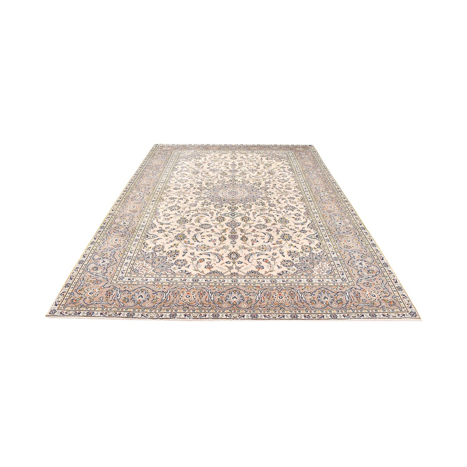 Persisk tæppe - Keshan - 345 x 250 cm - lys beige