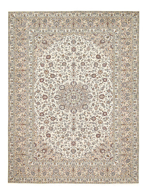 Persisk tæppe - Keshan - 397 x 293 cm - lys beige