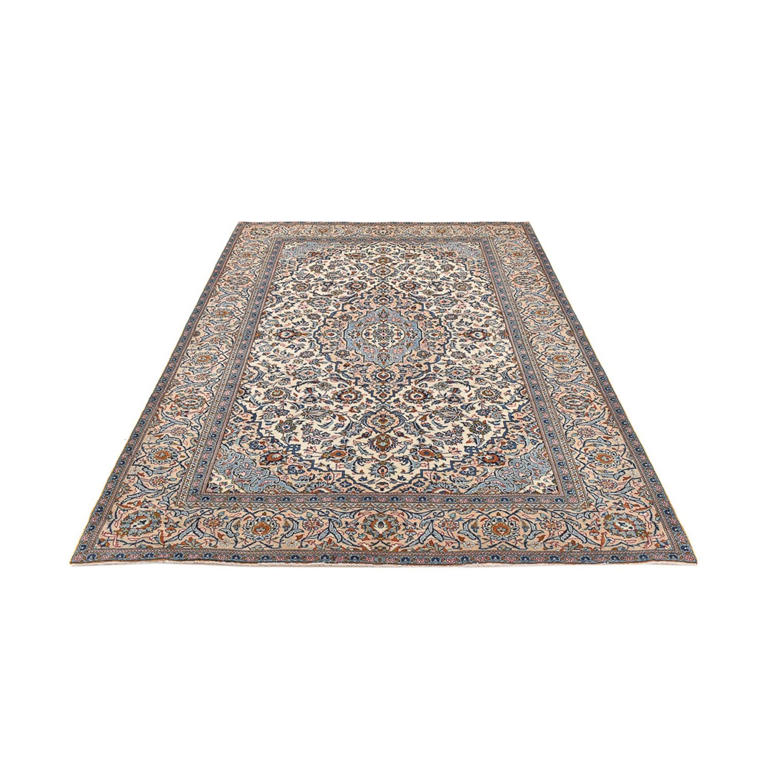 Persisk tæppe - Keshan - 288 x 198 cm - lys beige