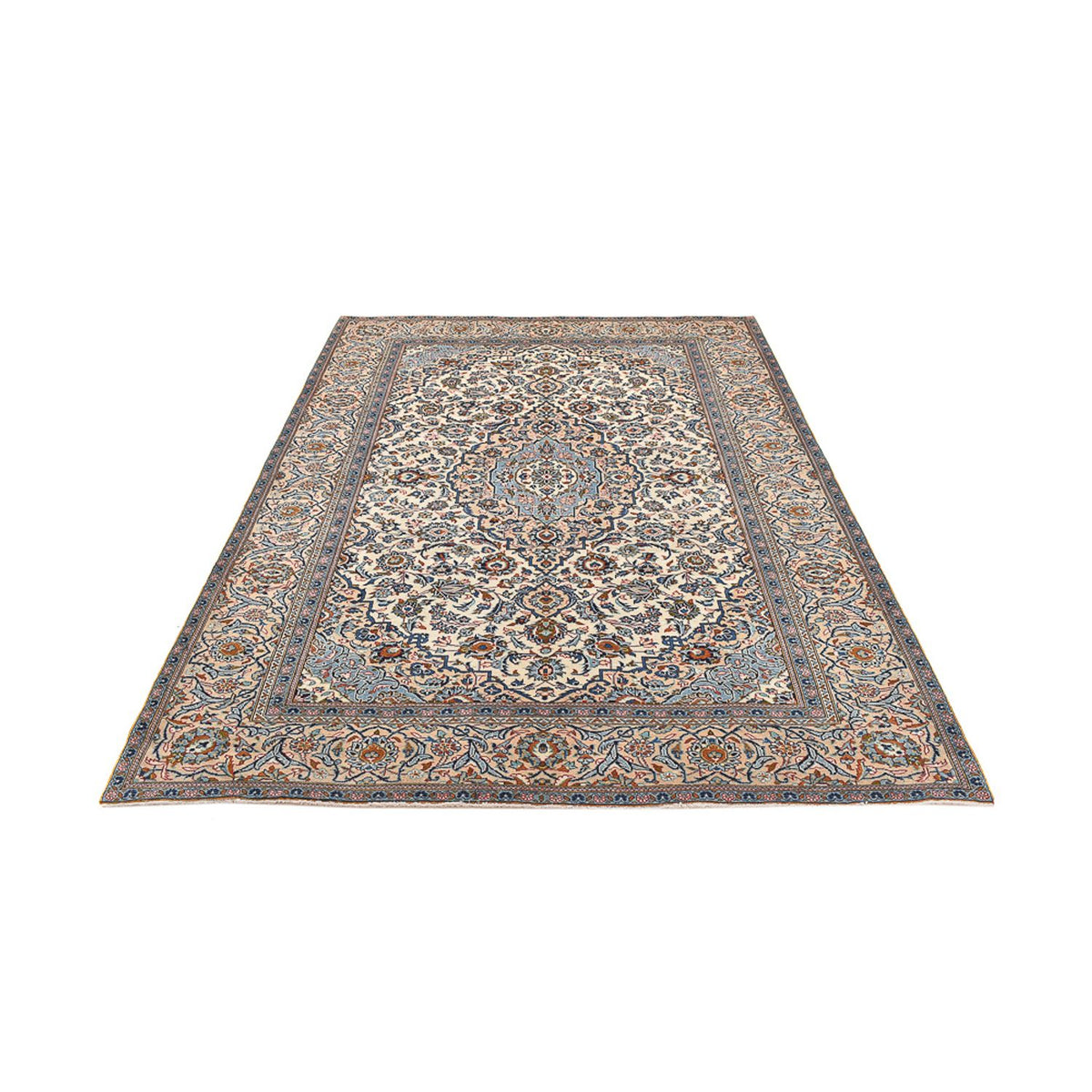 Persisk tæppe - Keshan - 288 x 198 cm - lys beige