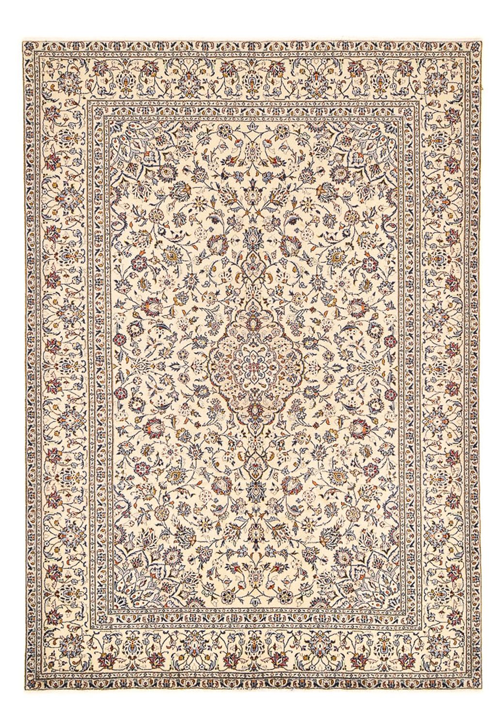 Persisk tæppe - Keshan - 295 x 196 cm - lys beige