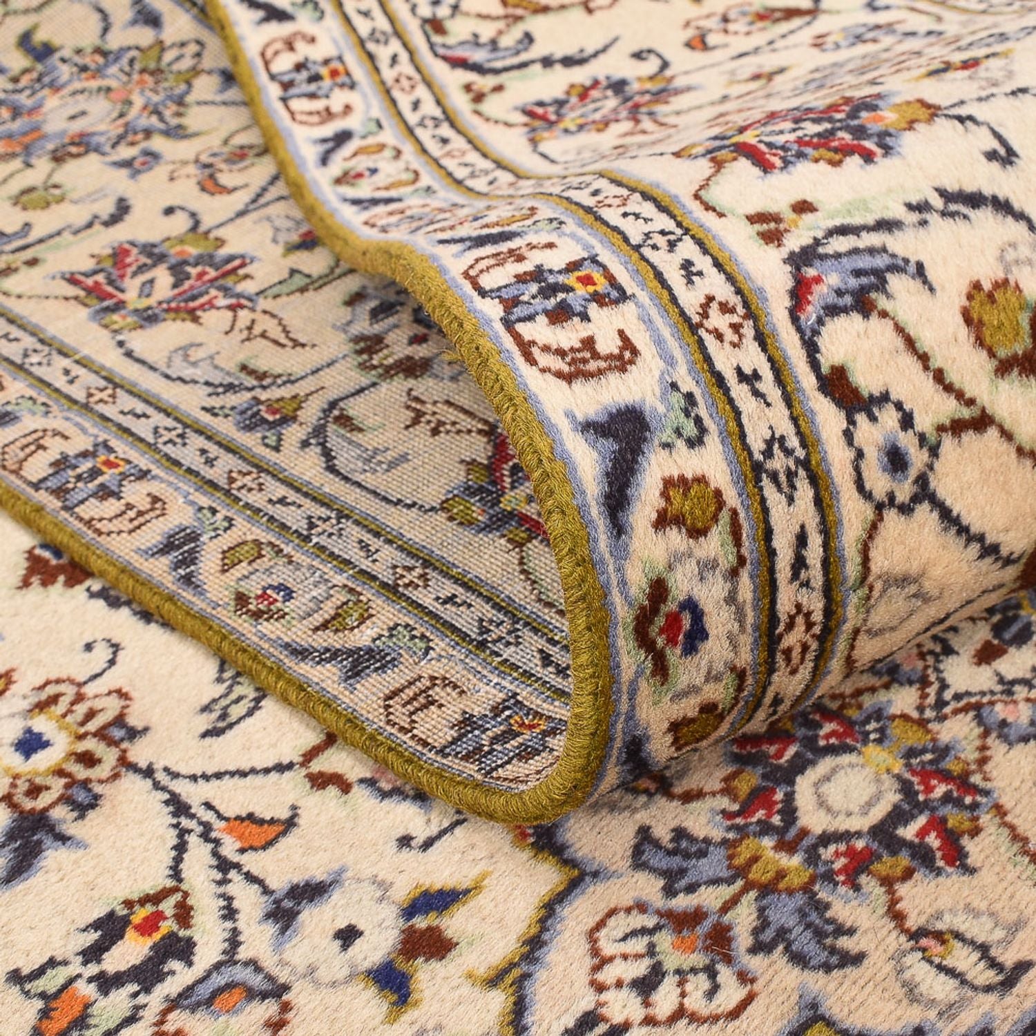 Persisk tæppe - Keshan - 295 x 196 cm - lys beige