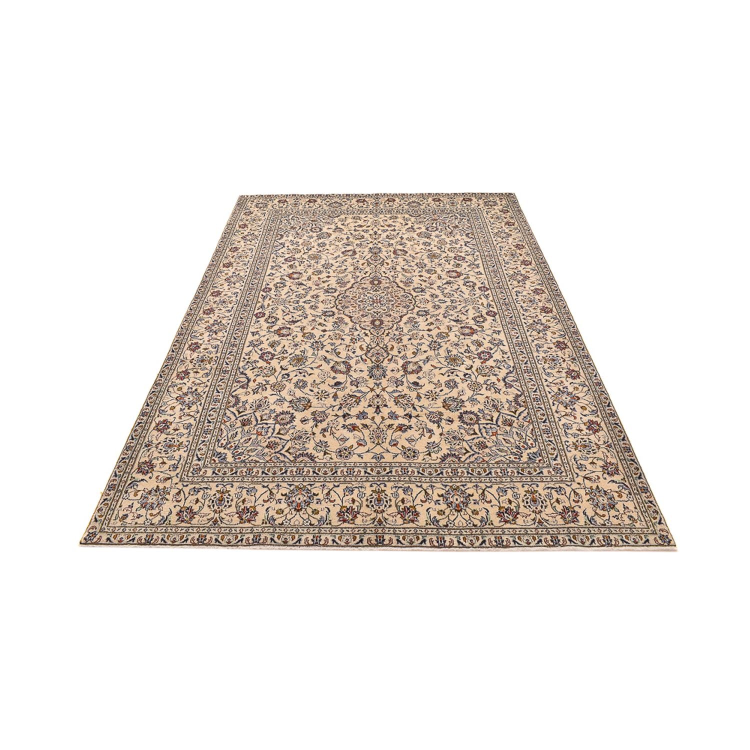 Persisk tæppe - Keshan - 295 x 196 cm - lys beige