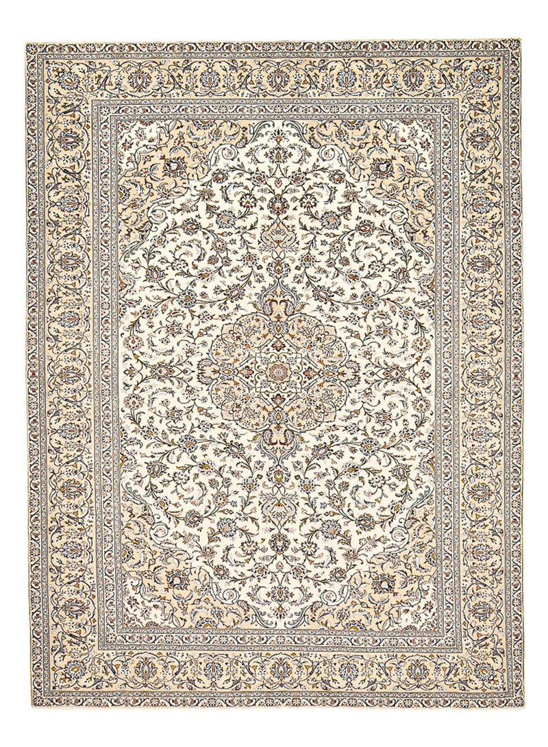 Persisk tæppe - Keshan - 400 x 288 cm - lys beige