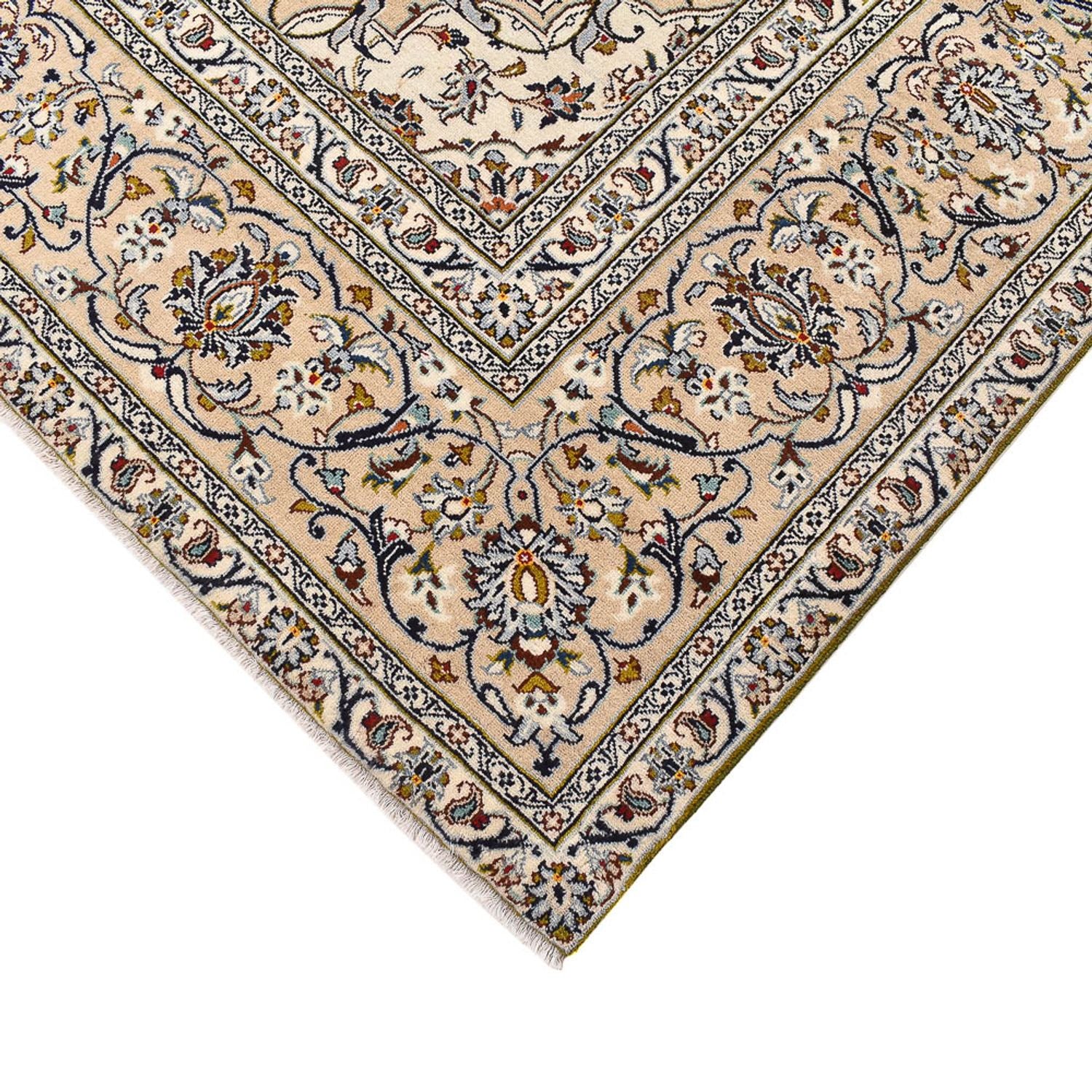 Persisk tæppe - Keshan - 400 x 288 cm - lys beige