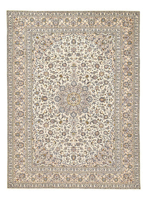 Persisk tæppe - Keshan - 405 x 292 cm - lys beige