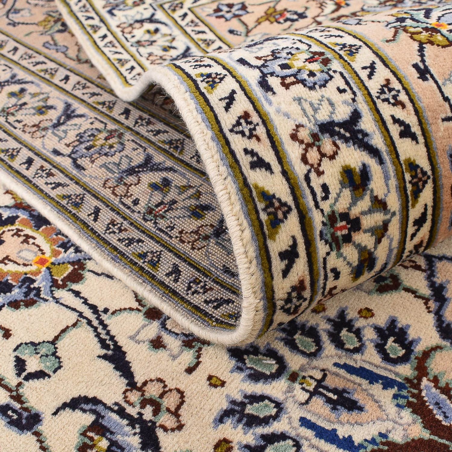 Persisk tæppe - Keshan - 405 x 292 cm - lys beige