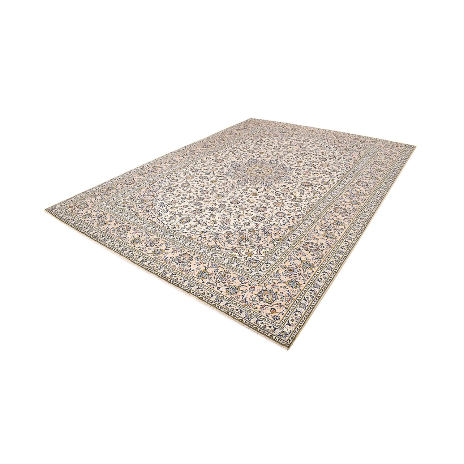 Persisk tæppe - Keshan - 405 x 292 cm - lys beige