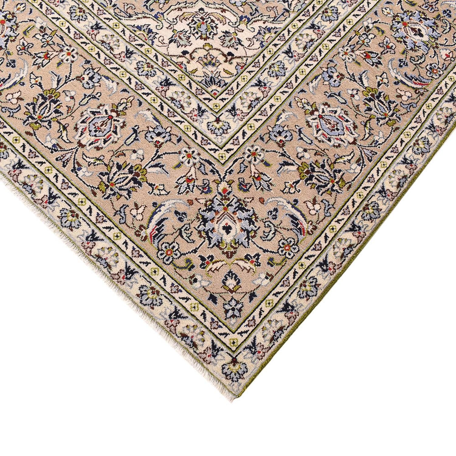 Persisk tæppe - Keshan - 403 x 282 cm - lys beige