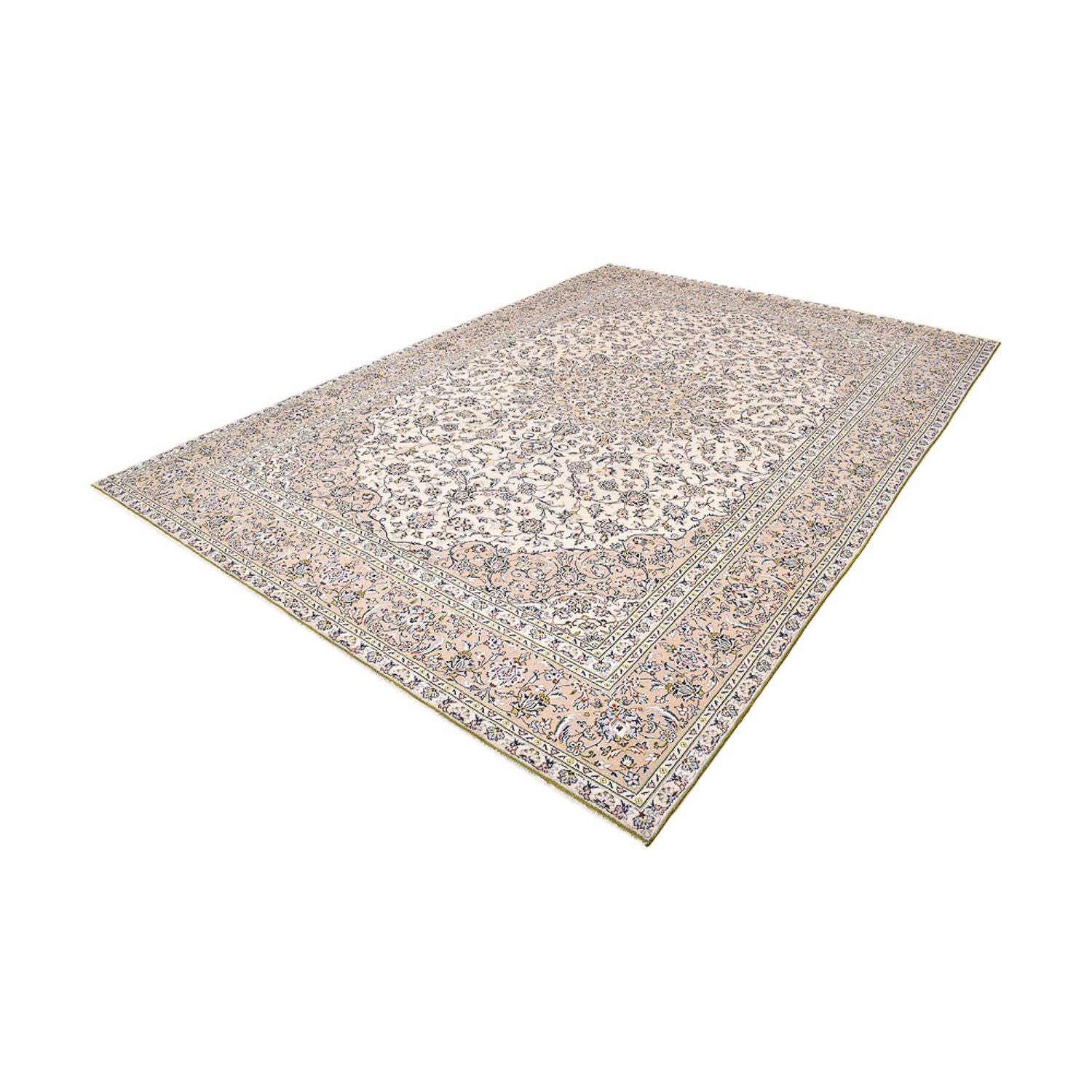 Persisk tæppe - Keshan - 403 x 282 cm - lys beige