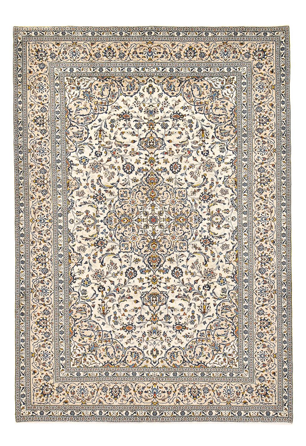 Persisk tæppe - Keshan - 360 x 246 cm - lys beige