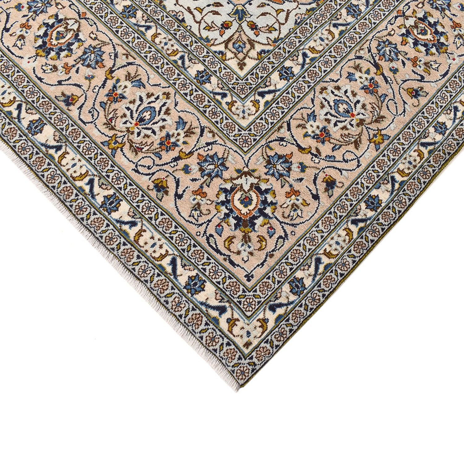 Persisk tæppe - Keshan - 360 x 246 cm - lys beige