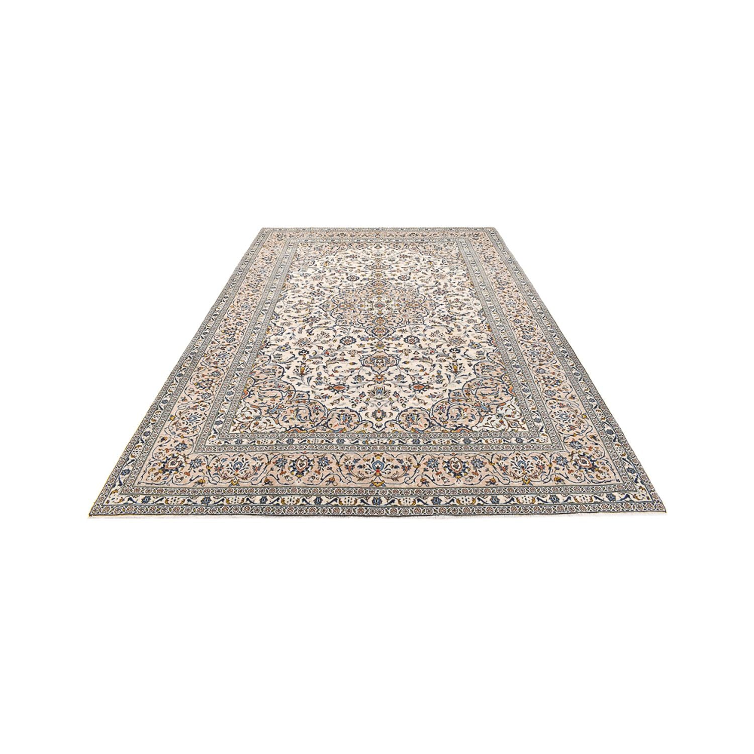 Persisk tæppe - Keshan - 360 x 246 cm - lys beige