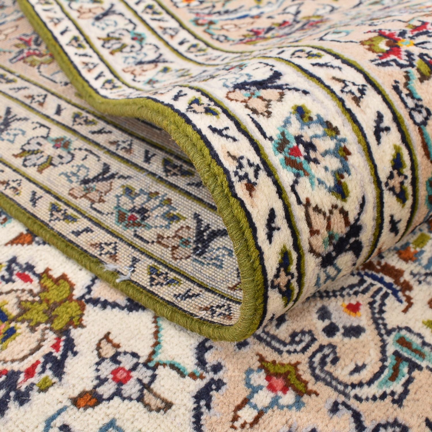 Persisk tæppe - Keshan - 340 x 245 cm - lys beige