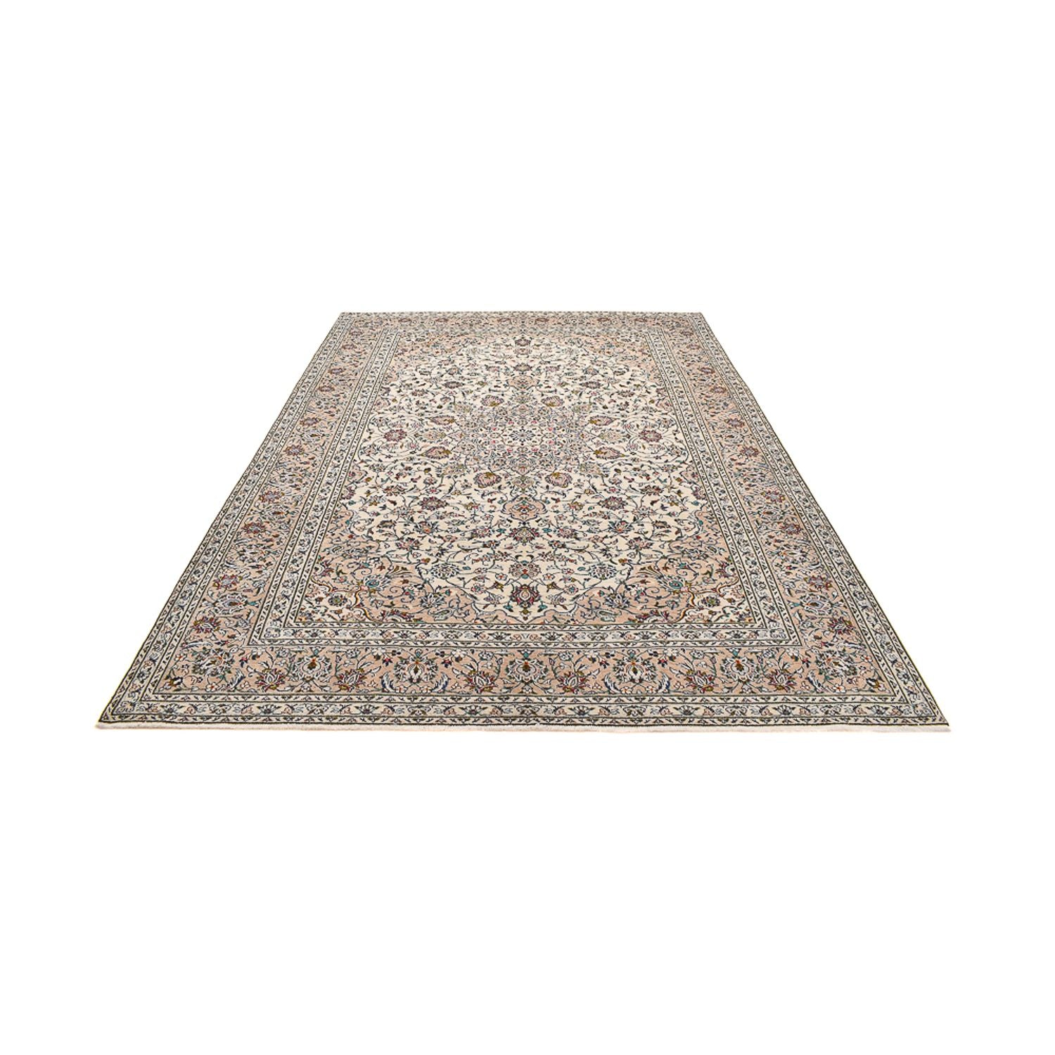 Persisk tæppe - Keshan - 340 x 245 cm - lys beige