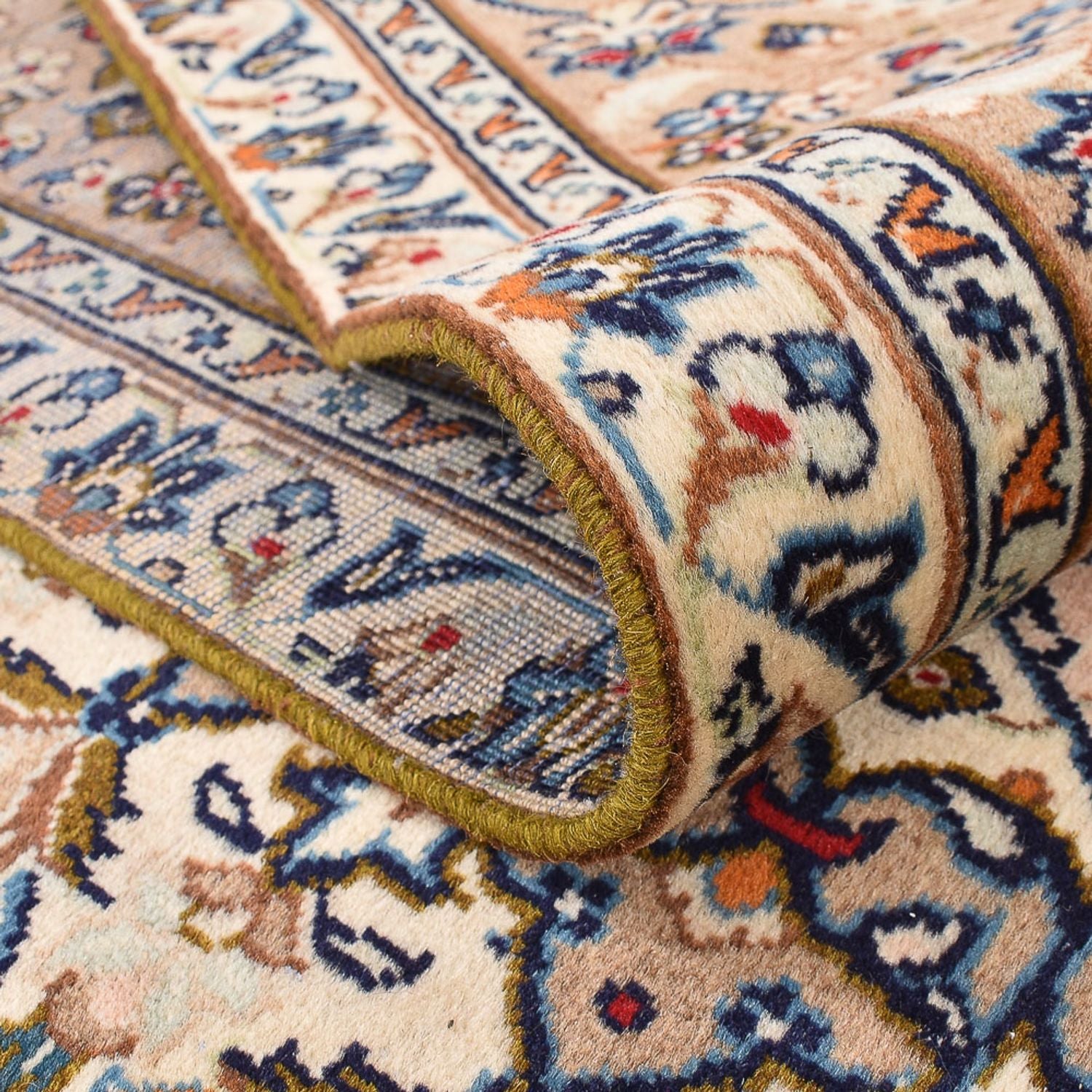 Persisk tæppe - Keshan - 333 x 235 cm - lys beige