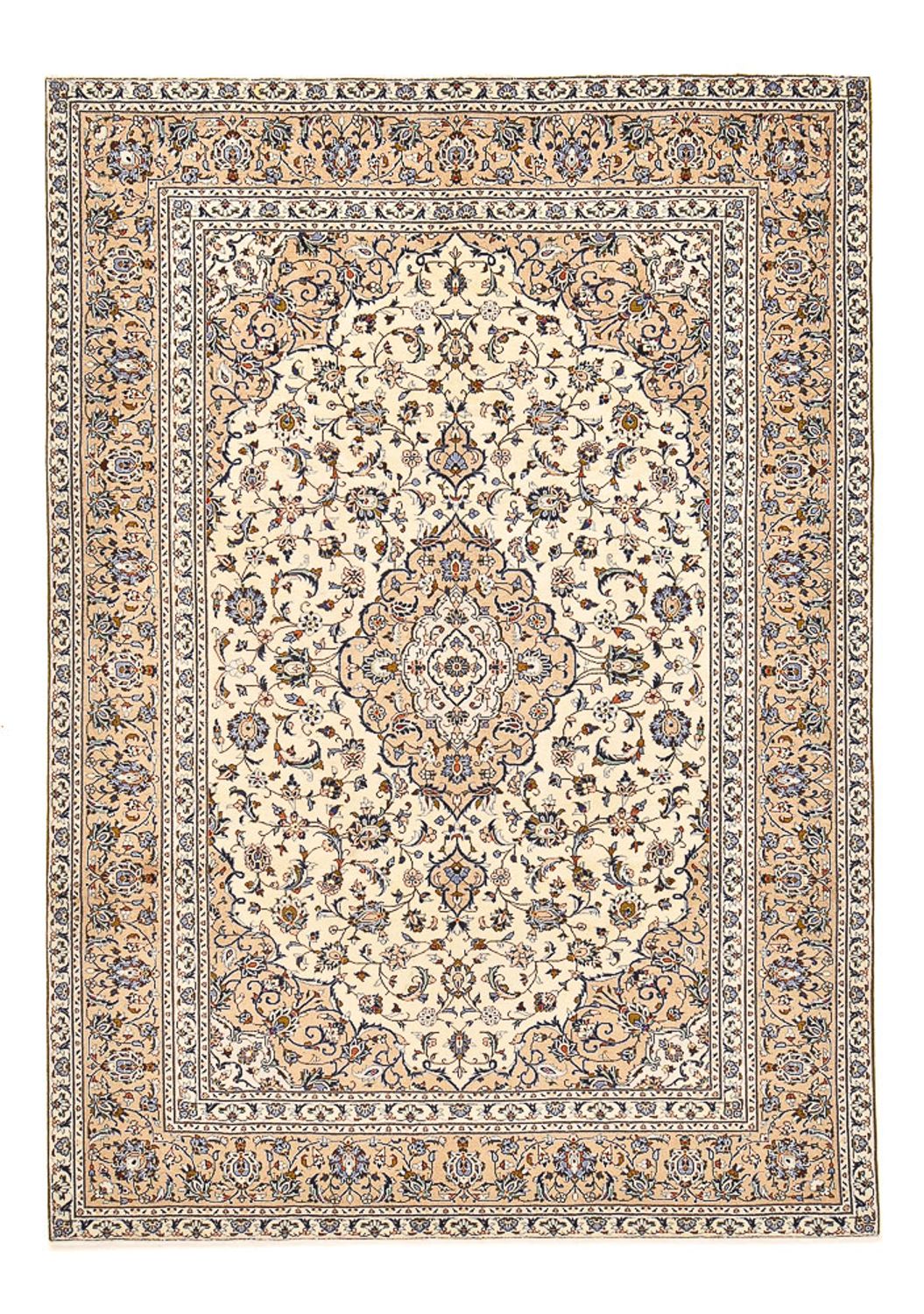 Persisk tæppe - Keshan - 349 x 241 cm - lys beige