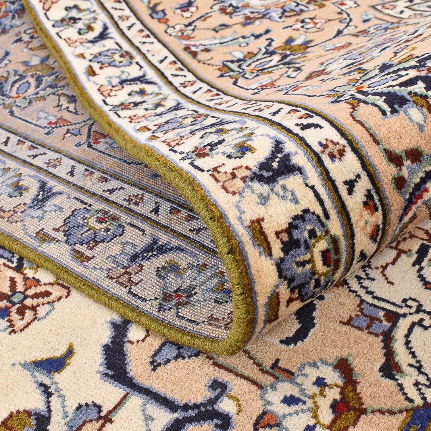 Persisk tæppe - Keshan - 349 x 241 cm - lys beige