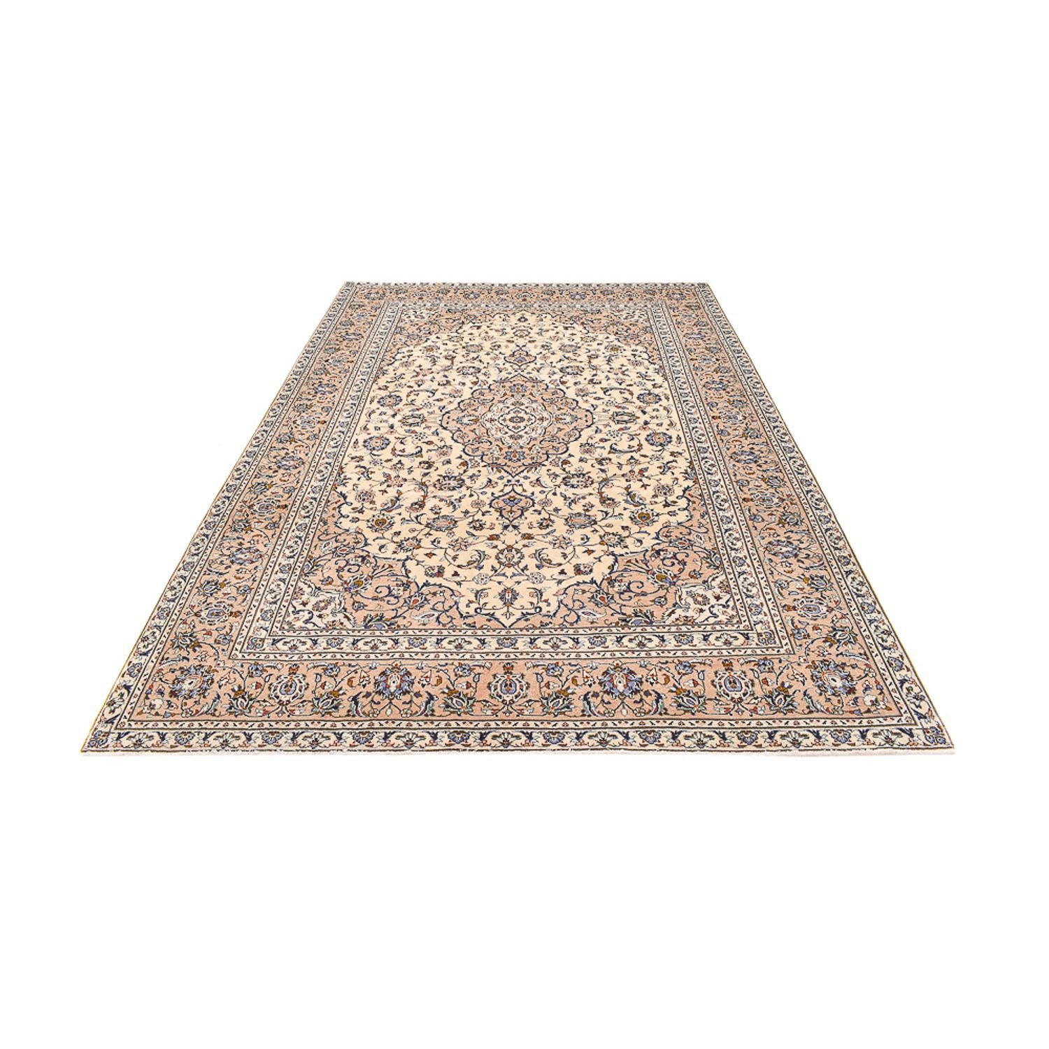 Persisk tæppe - Keshan - 349 x 241 cm - lys beige