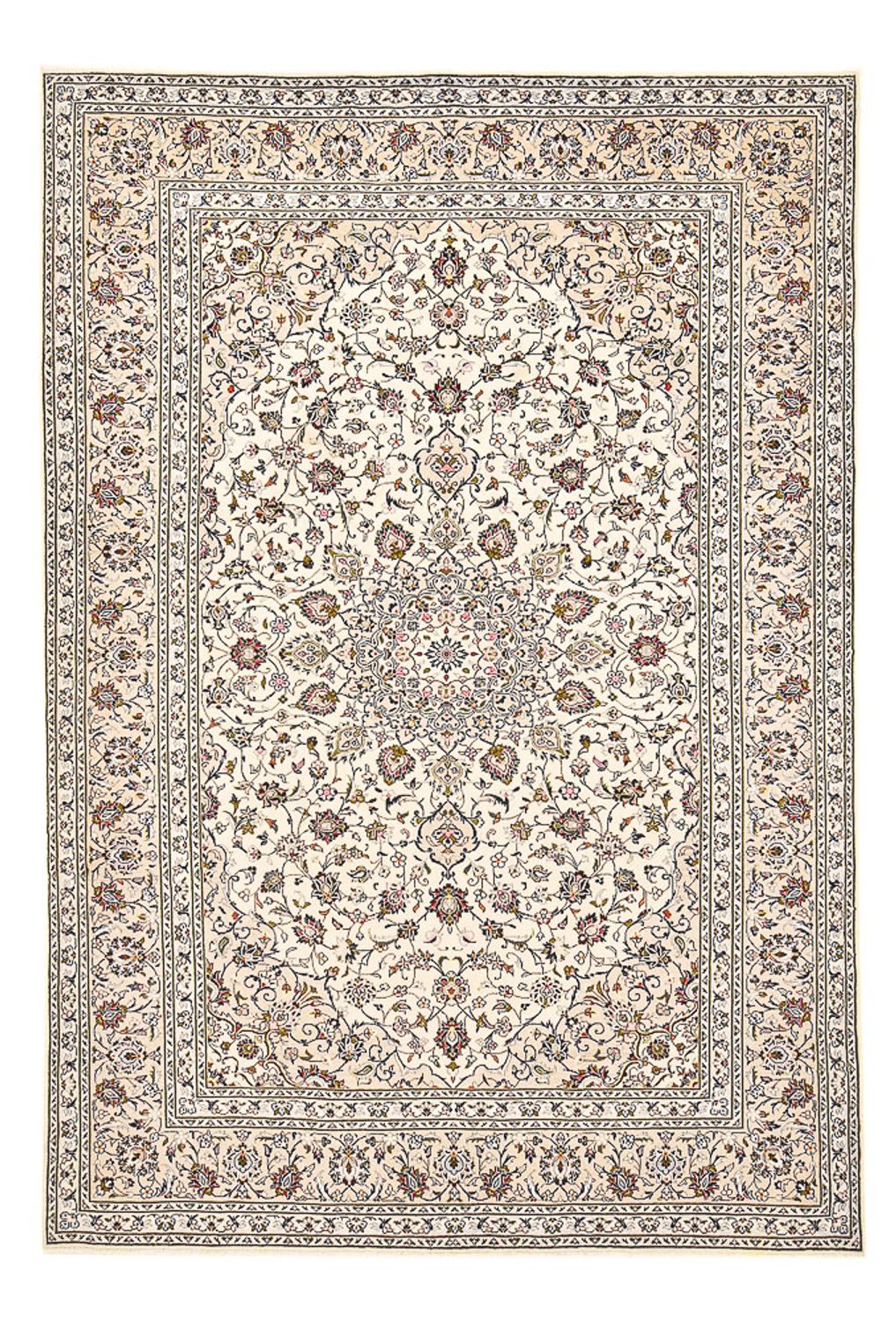 Persisk tæppe - Keshan - 356 x 242 cm - lys beige