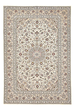 Persisk tæppe - Keshan - 356 x 242 cm - lys beige