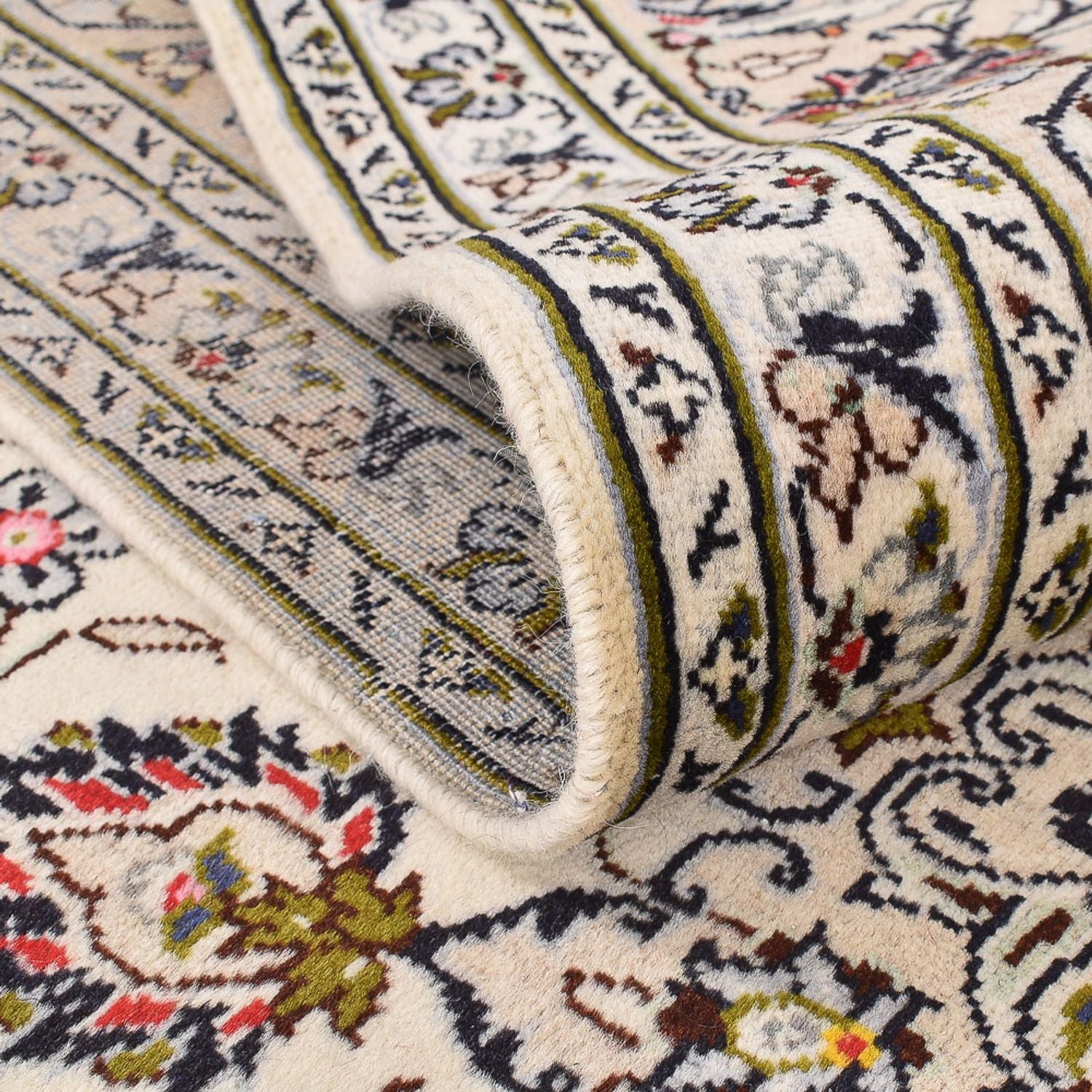 Persisk tæppe - Keshan - 356 x 242 cm - lys beige