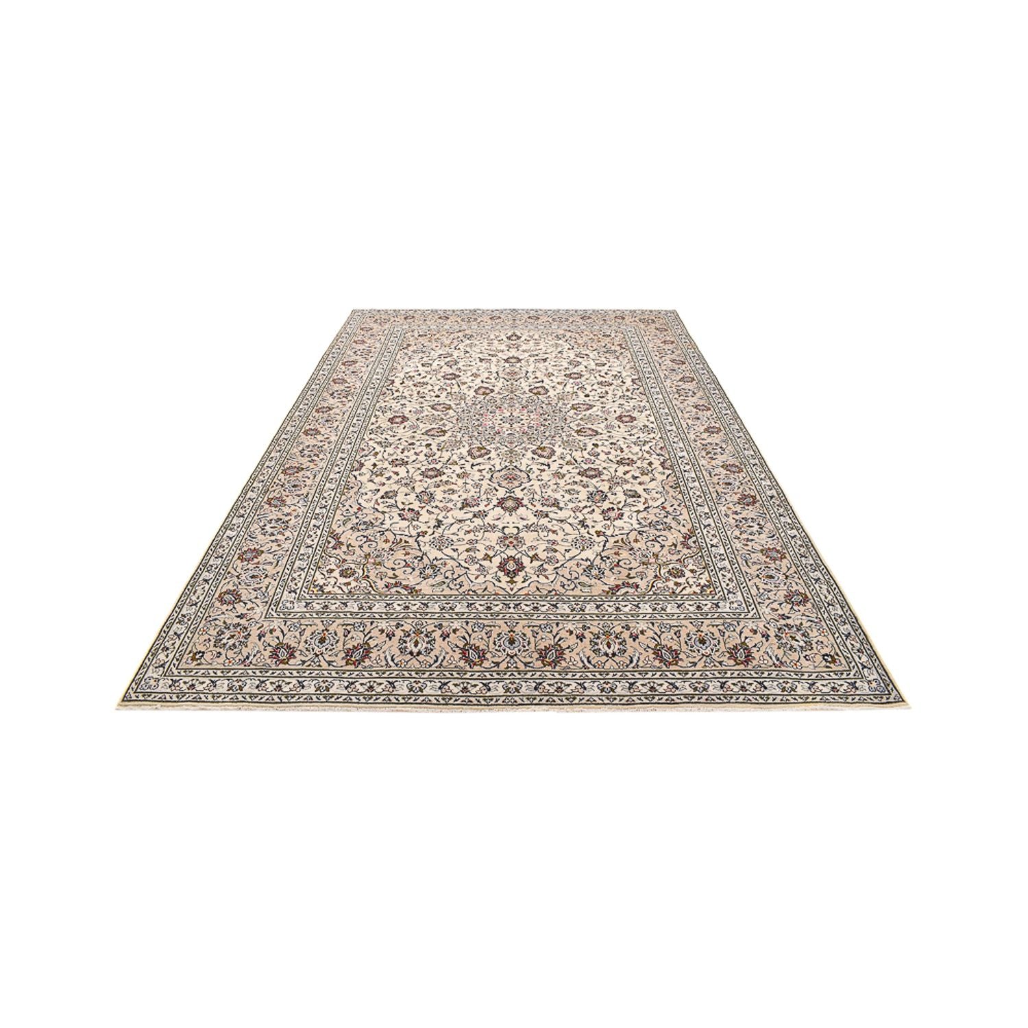 Persisk tæppe - Keshan - 356 x 242 cm - lys beige