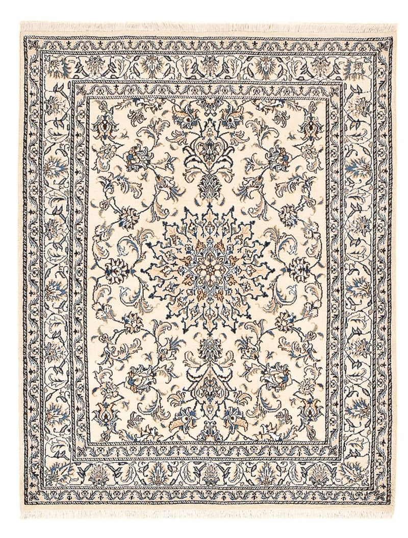 Persisk tæppe - Nain - 198 x 147 cm - lys beige
