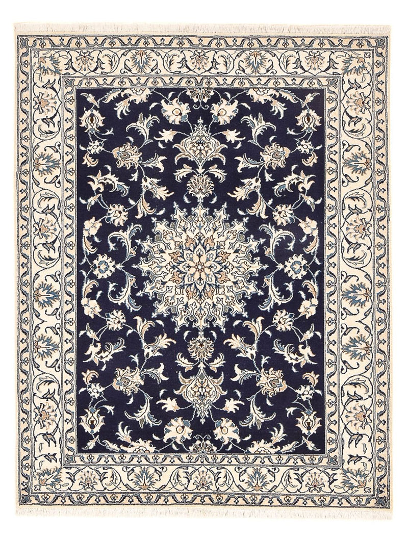 Persisk tæppe - Nain - 194 x 146 cm - mørkeblå