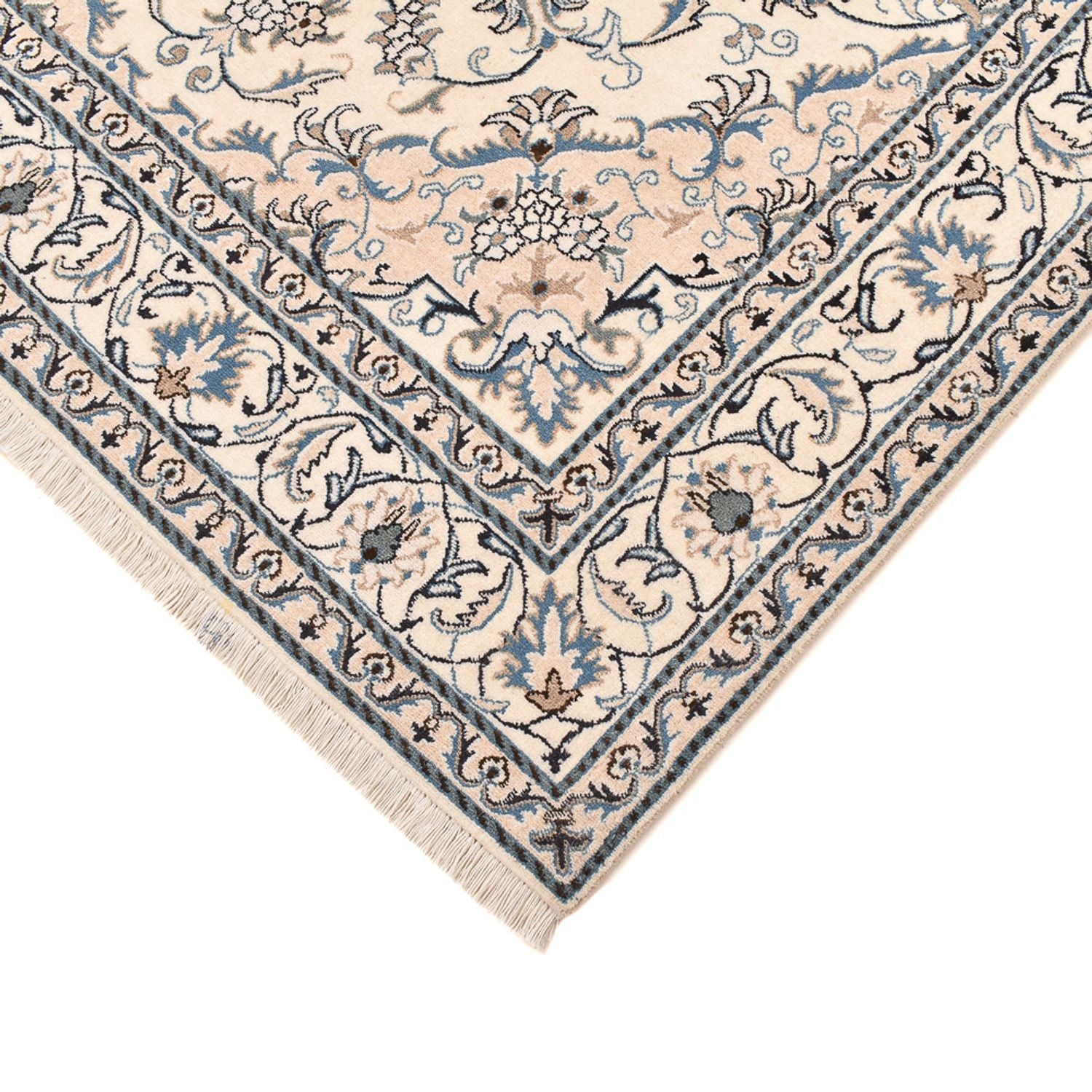 Persisk tæppe - Nain - 241 x 164 cm - lys beige