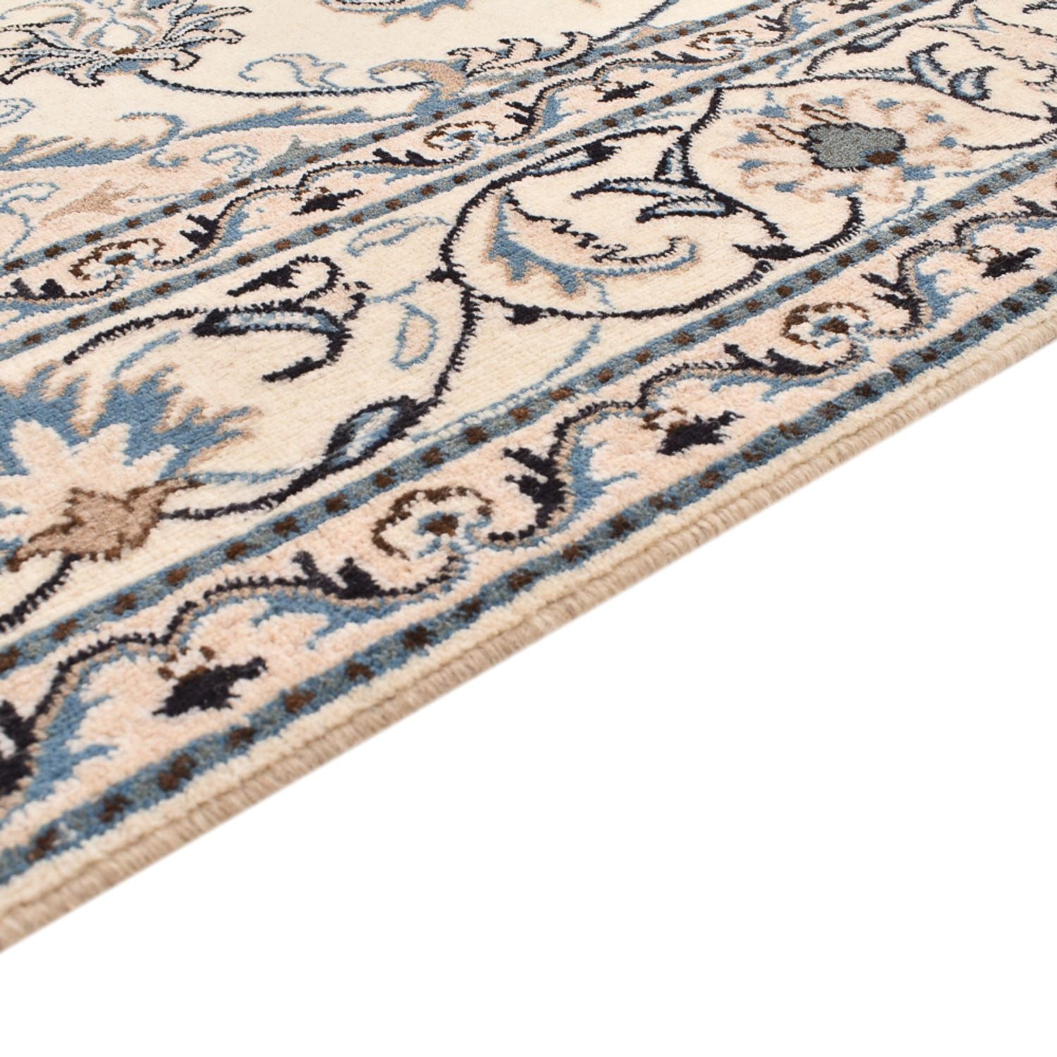 Persisk tæppe - Nain - 241 x 164 cm - lys beige