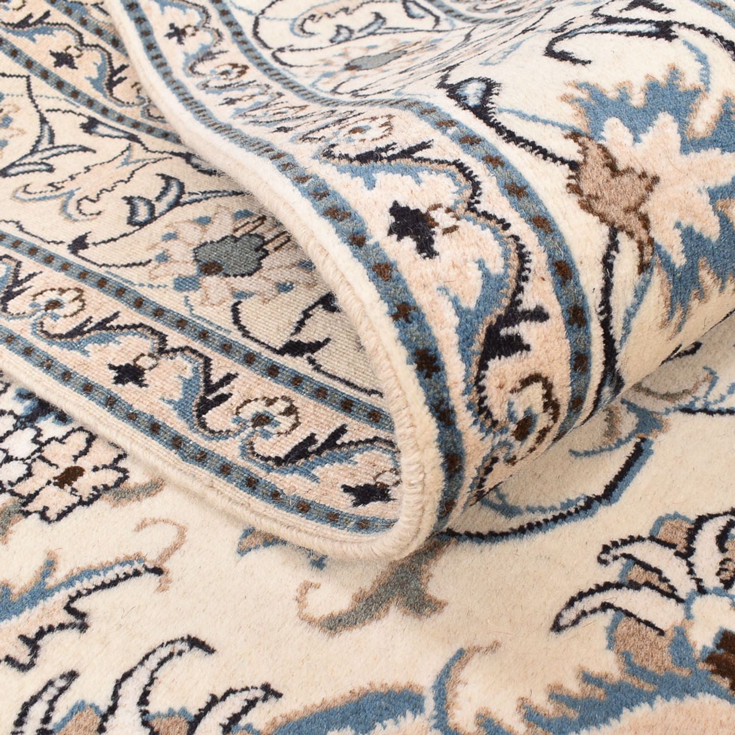 Persisk tæppe - Nain - 241 x 164 cm - lys beige
