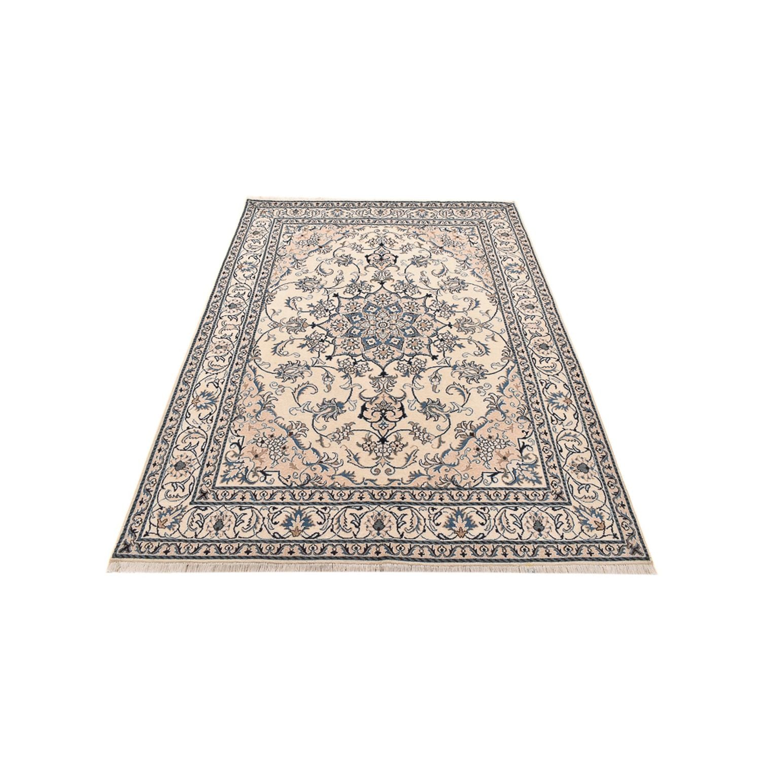 Persisk tæppe - Nain - 241 x 164 cm - lys beige