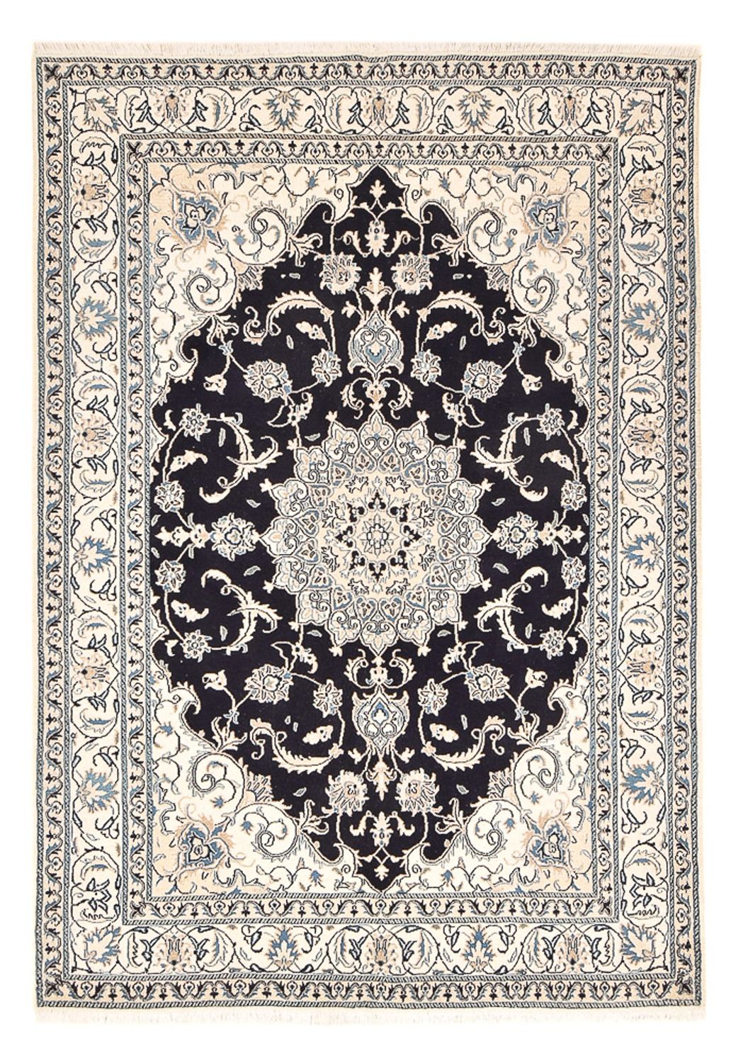Persisk tæppe - Nain - 245 x 166 cm - mørkeblå