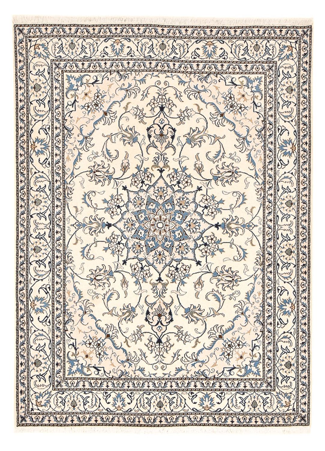 Persisk tæppe - Nain - 230 x 167 cm - lys beige