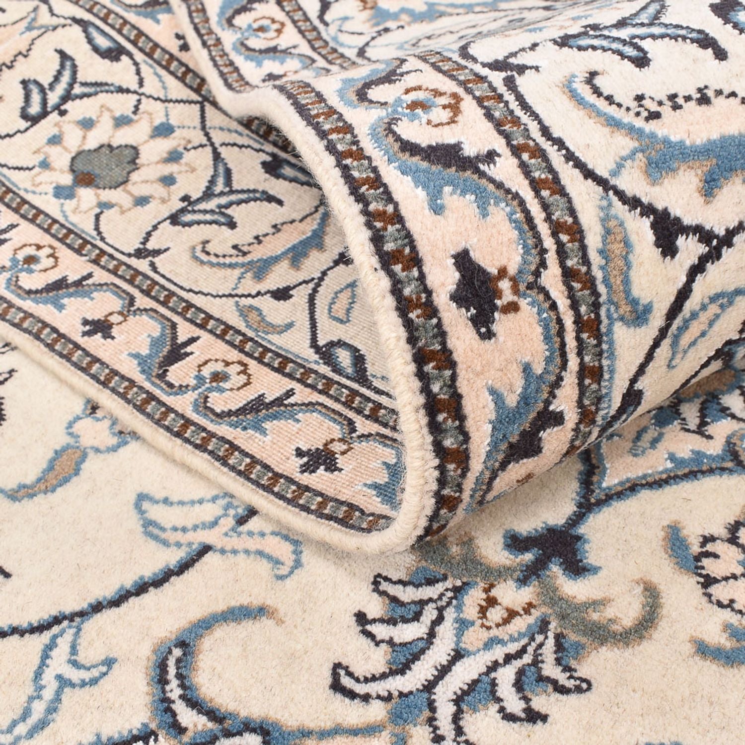 Persisk tæppe - Nain - 239 x 170 cm - lys beige