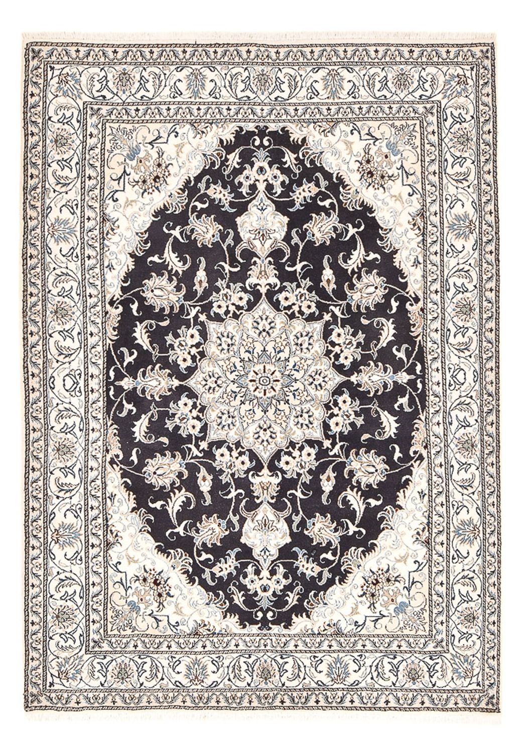 Persisk tæppe - Nain - 238 x 161 cm - mørkeblå