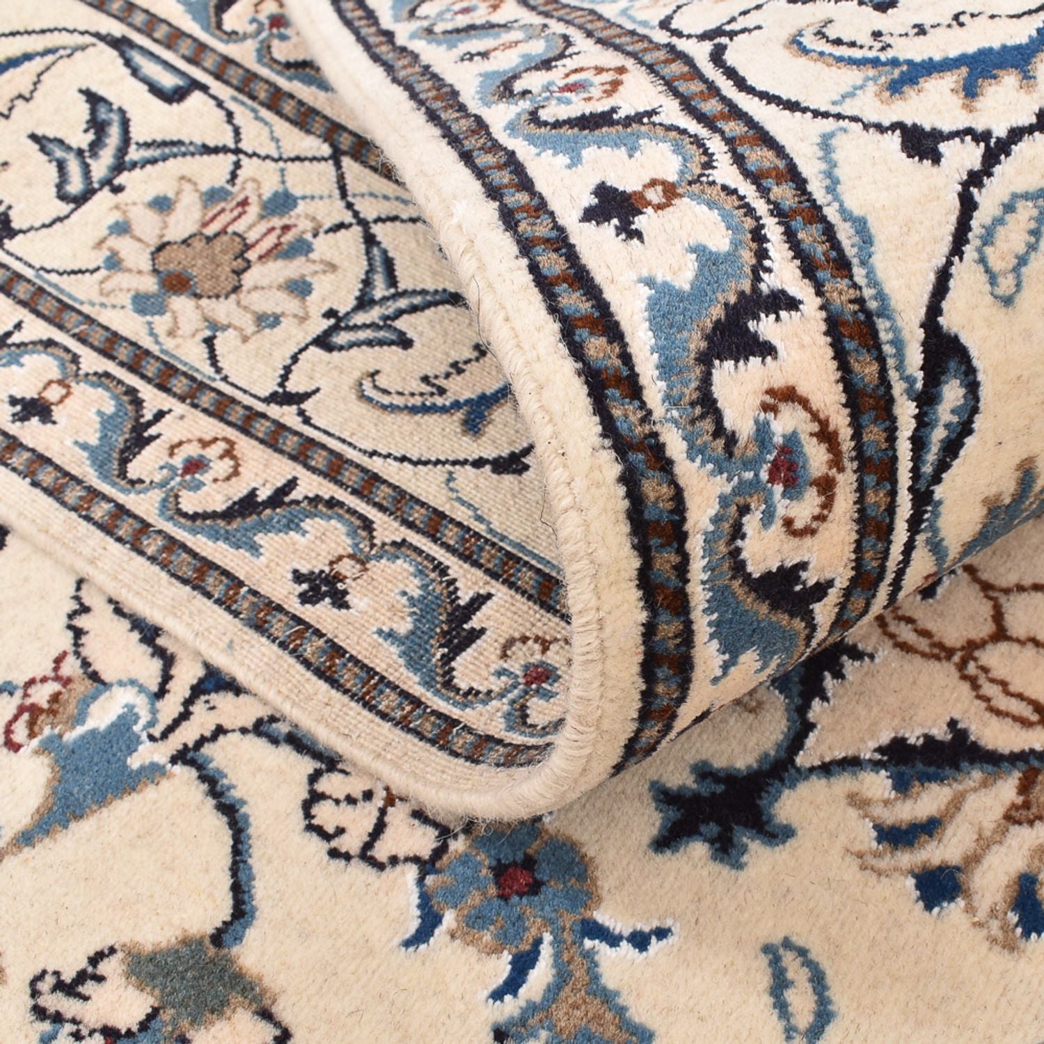 Persisk tæppe - Nain - 241 x 170 cm - lys beige