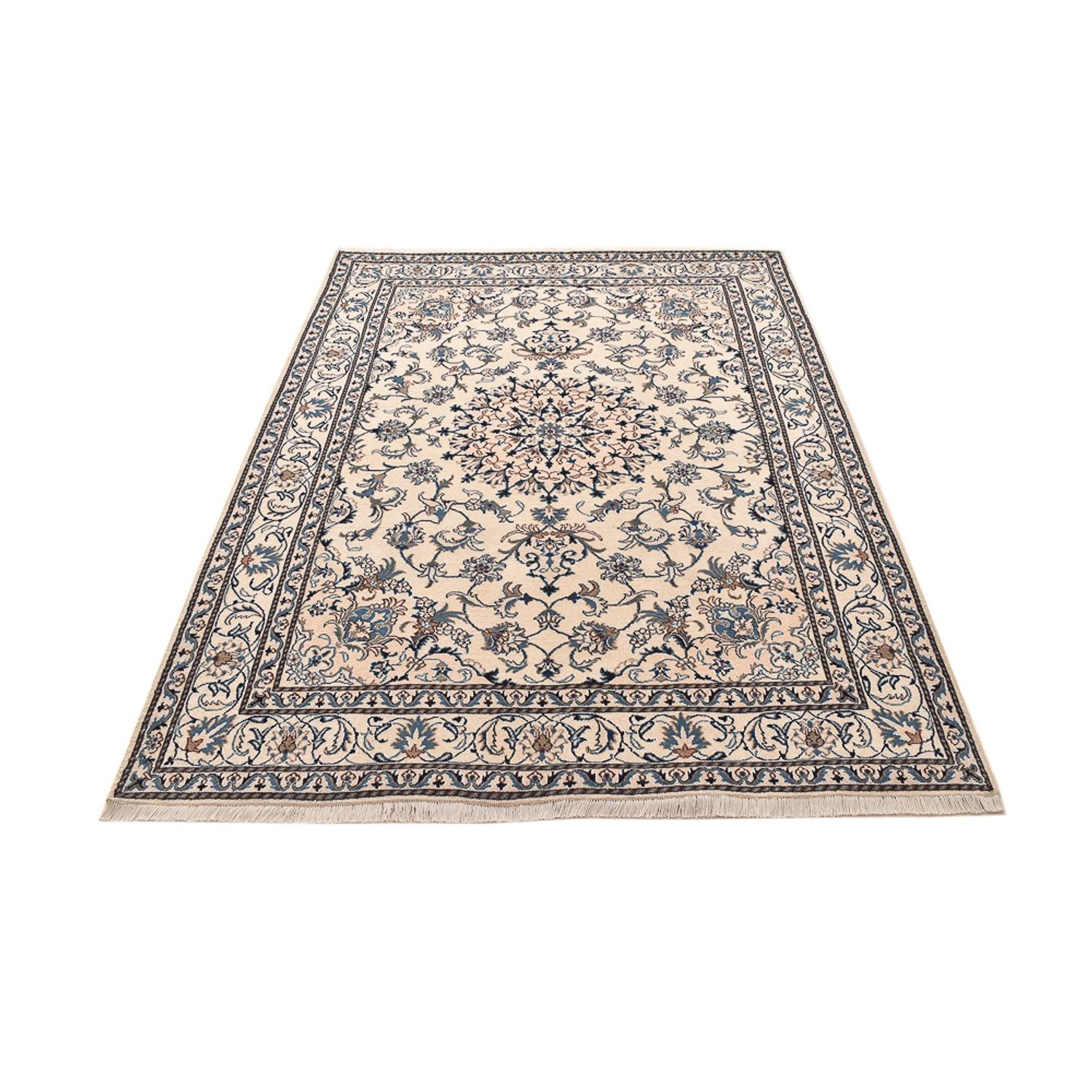 Persisk tæppe - Nain - 241 x 170 cm - lys beige